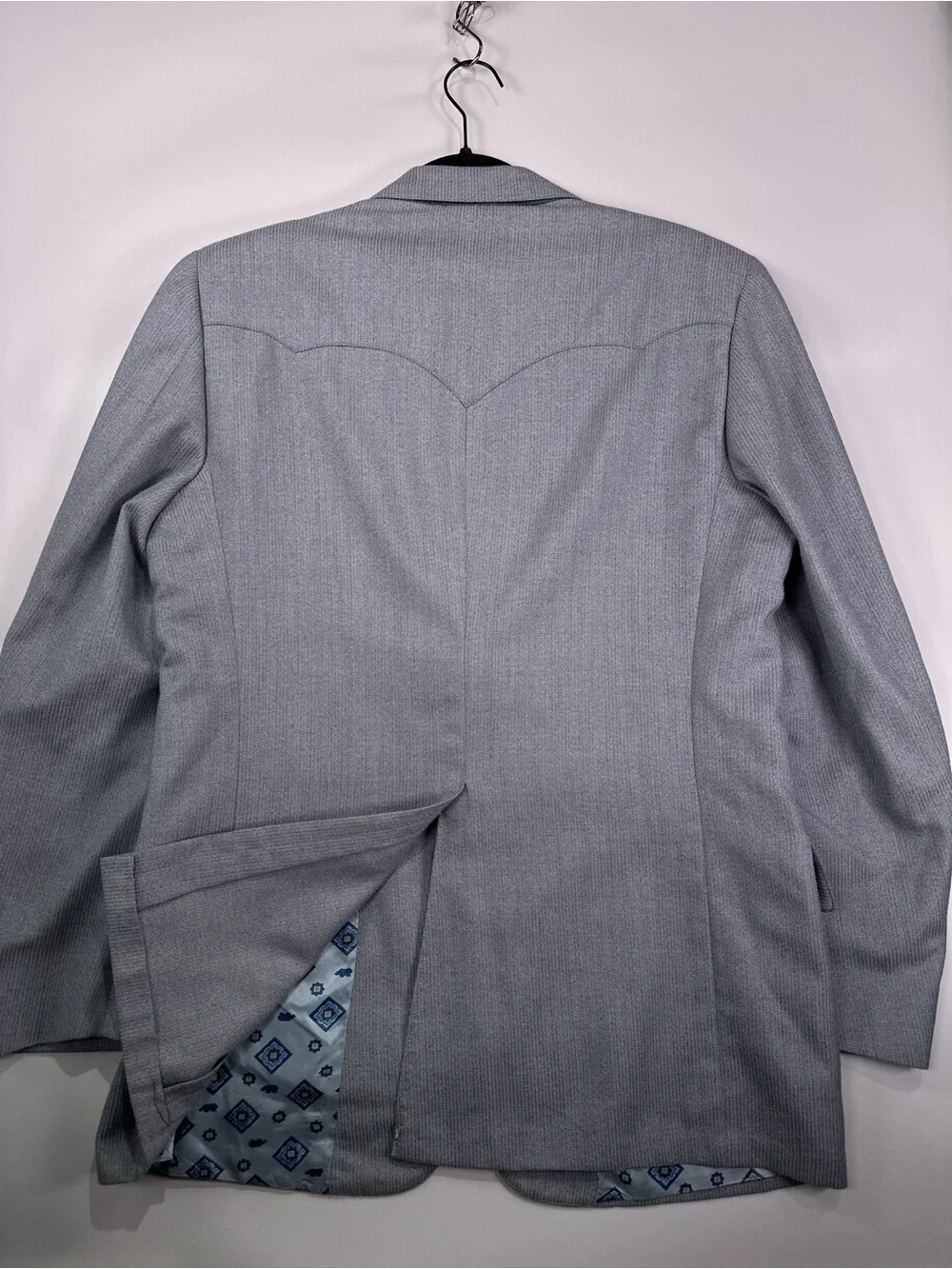 Prestige West Vintage 70s Western Yoke Blazer Gray 44R